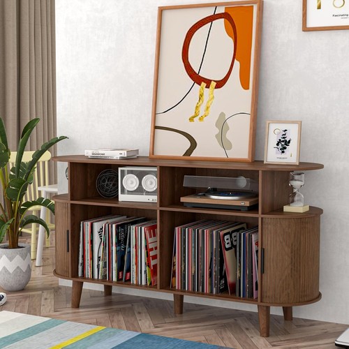 Large walnut record player - walnut,