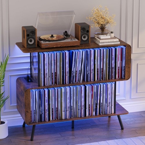 Record player stand with vinyl - record,